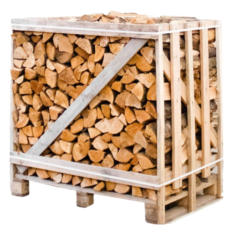 Wensauer Holz Kaminholz Erle kammergetrocknet 25 cm – Halbe Palette Brennholz gespalten