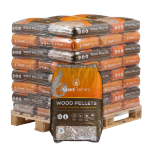 Giant Flames Holzpellets Halbe Palette 35 Säcke x 15 kg (525 kg) Premium Holzpellets ENplus A1 PEFC 100% Nadelholz